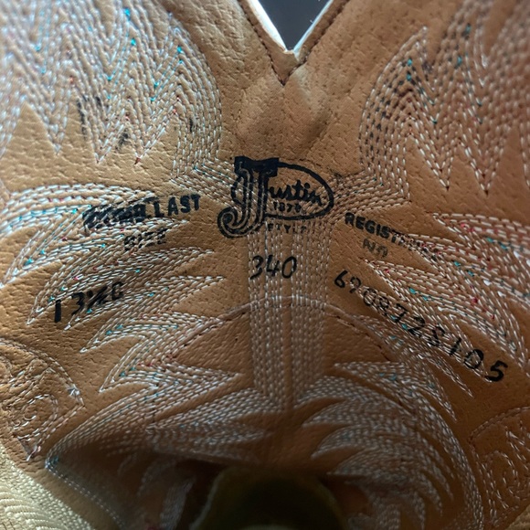 VGUC GIRLS ALL LEATHER BOOTS JUSTIN - Picture 2 of 2